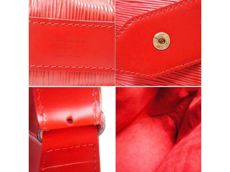 Authentic LOUIS VUITTON Sac D'epaule Red Epi Leather 