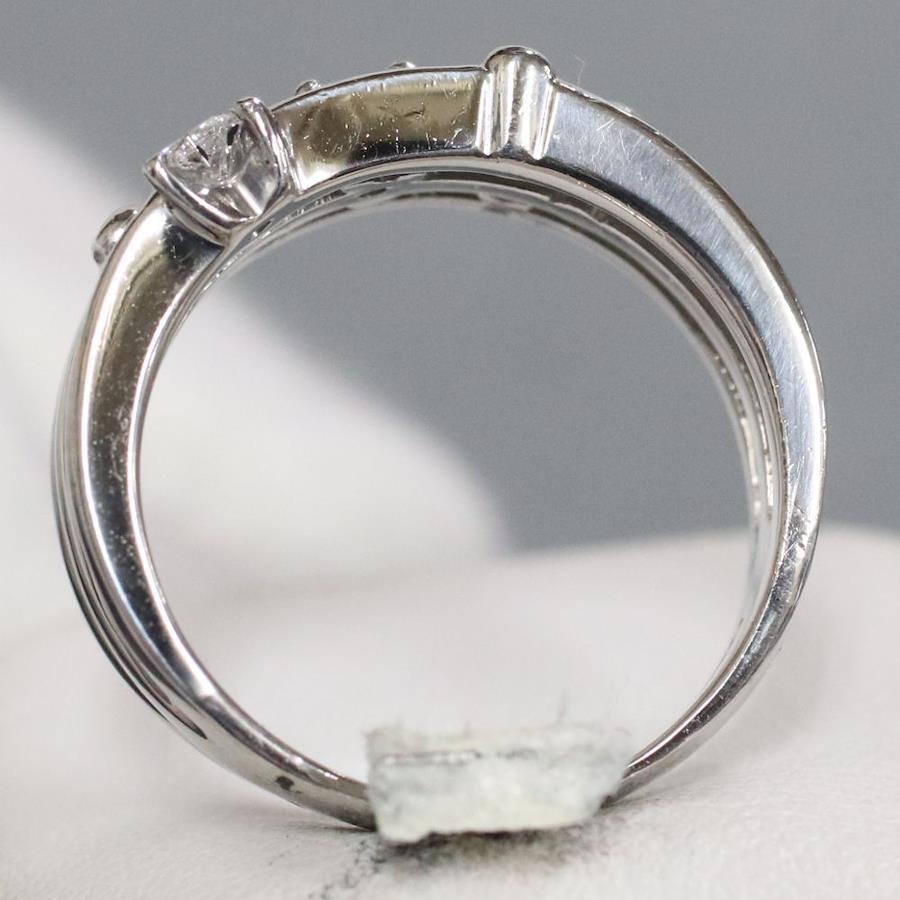 Pt900 diamond ring D0.33 #13 9.8g