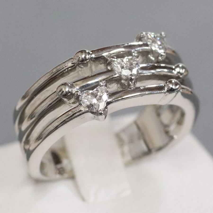 Pt900 diamond ring D0.33 #13 9.8g