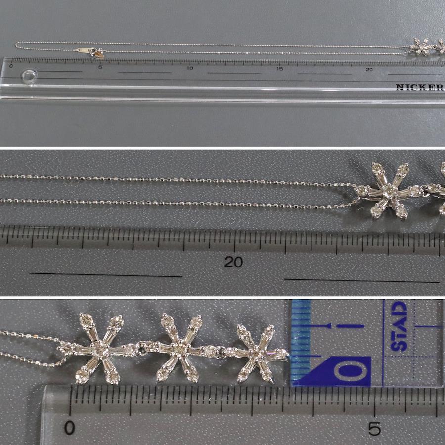 K18WG Diamond Flower Pendant D1.00 4.3g