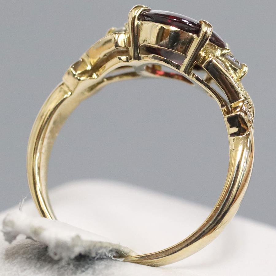Buy K18 Garnet Diamond Ring G2.8 D0.17 5.1g #11 from Japan - Buy