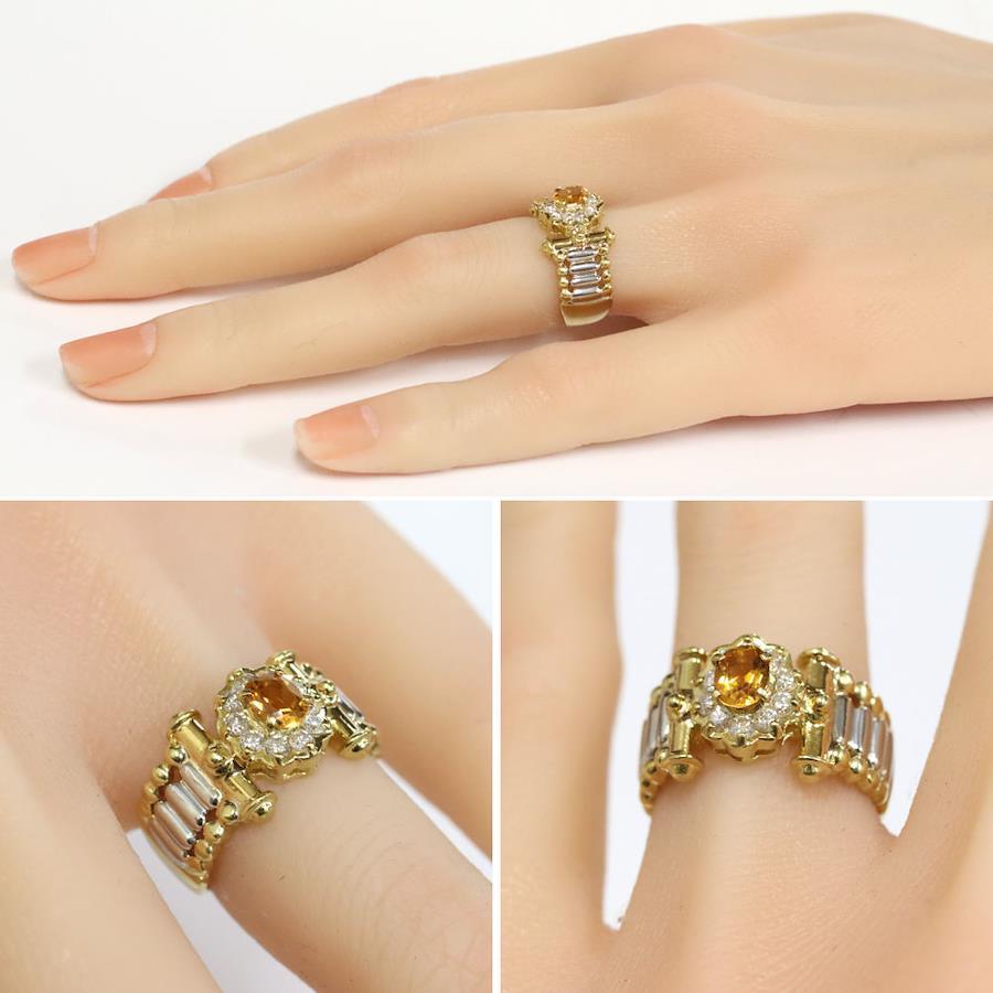 Buy K18/Pt900 Tourmaline Diamond Ring T0.37 D0.33 6.9g from Japan