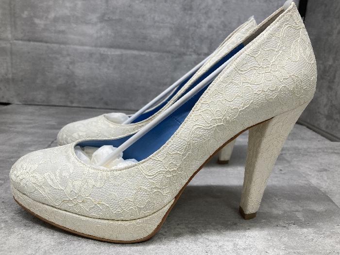 B2d BENIR wedding shoes high heels storm bridal lace white with box current  condition