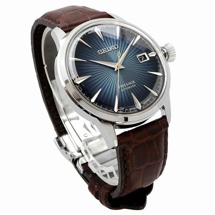 Seiko Mens Presage Automatic Cocktail Time Watch Black Dial Made