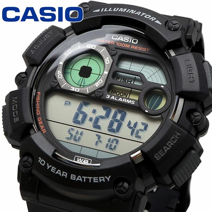 CASIO Watch Cheap Casio Chipkashi Overseas Model Outdoor Fishing Timer Black WS 1500H 1AV Men s Parallel Import