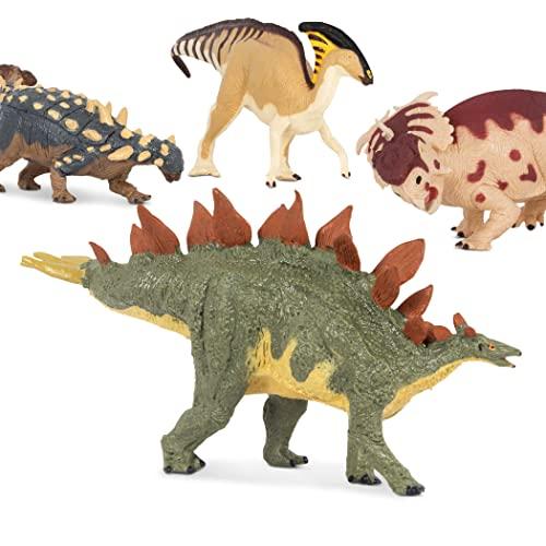 Terra by Battat Dinosaur Toys Dinosaur Figures Set of 4 Toy Dinosaur Gift  for Ages 3 and Up Stegosaurus Parasaurolophus Pachyrhinosaurus