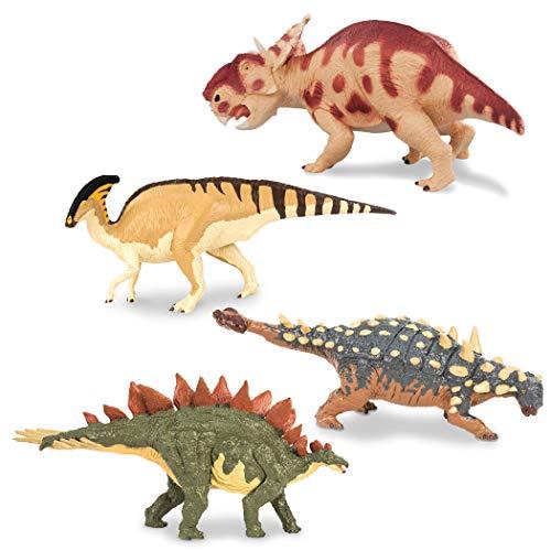 Terra by Battat Dinosaur Toys Dinosaur Figures Set of 4 Toy Dinosaur Gift  for Ages 3 and Up Stegosaurus Parasaurolophus Pachyrhinosaurus