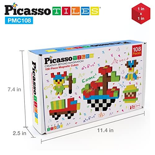 PicassoTiles マグネットパズルキューブ 108ピース マグネット 組立て