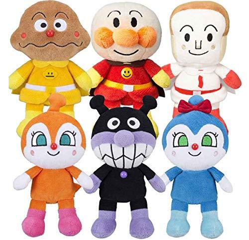 Anpanman Pre-Chii Beans S Plus 6 Stuffed Toy Set Anpanman Shokupanman Curry  Panman Baikinman Dokin-chan Kokin