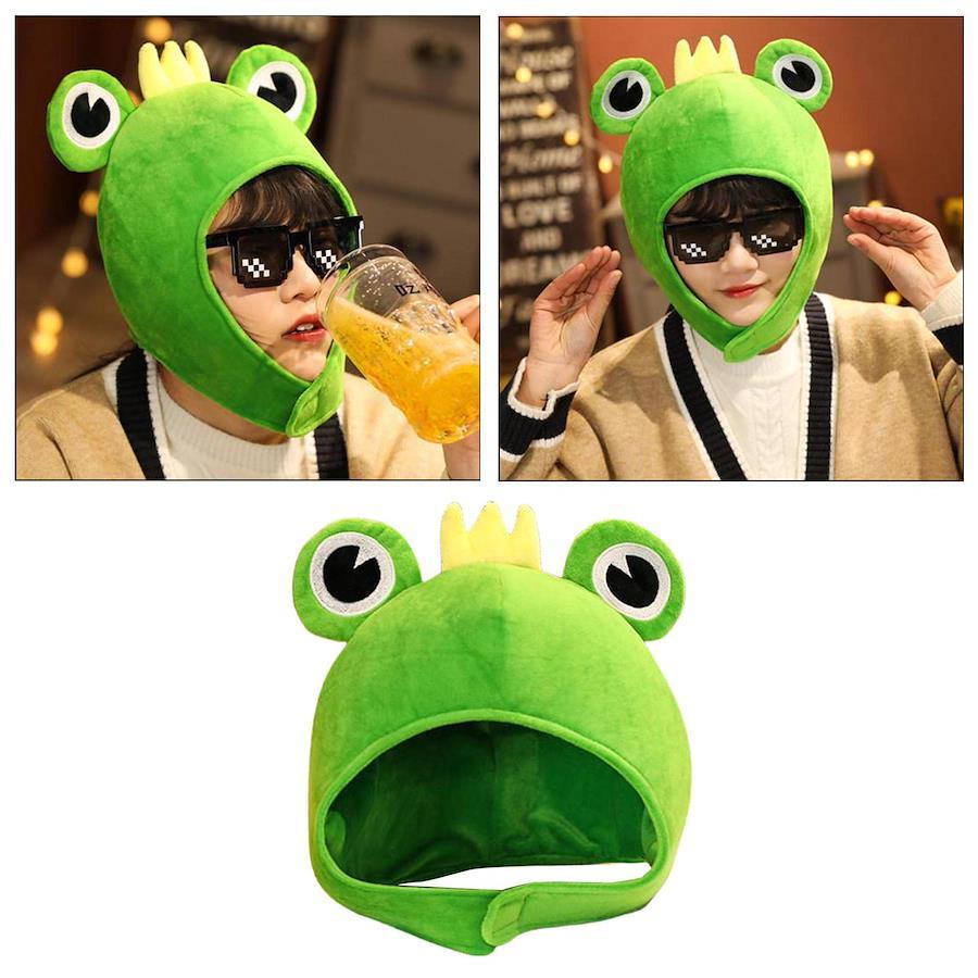 amleso Plush Frog Hat Cap Winter Frog Ears Costume Halloween Animal Hat ...