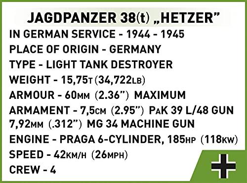 Cobi Historical Collection #2558 38式軽駆逐戦車ヘッツァー (ドイツ