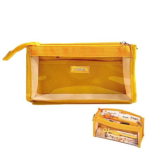 Buy Pencil Case Pen Case Clear Transparent Large Capacity Korean Stylish  Clear Pen Case (Yellow) from Japan - Buy authentic Plus exclusive items  from Japan