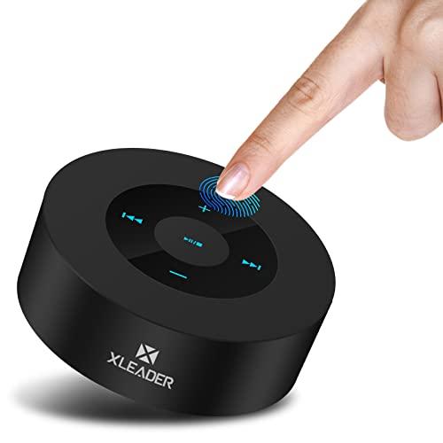 【LEDスマートタッチ】Bluetooth スピーカー XLeader SoundAngel 5W ブルートゥース スピーカー  15時間連続再生/防水ケース付属/内蔵マイク/MicroSDカード/小型携帯/強化された低音/多言語取扱説明書 (ブラック)