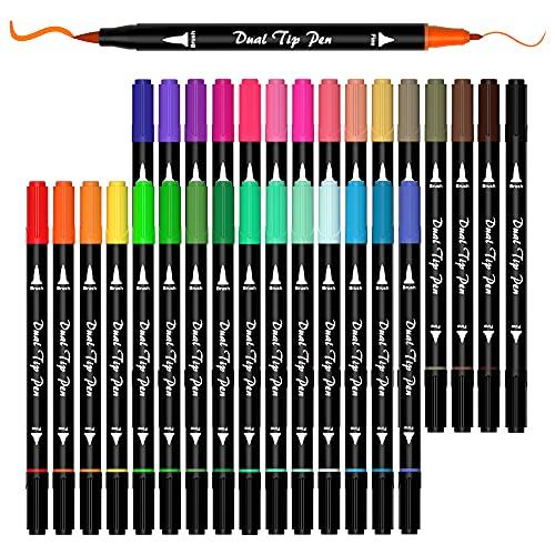 Buy Shuttle Art Watercolor Brushes, Water-Based Pens, 30 Colors Set, Brush Pens,  Color Pens, Twin Markers, Pens, Extra Fine Points, Durable, Quick Drying,  Illustrations, Sketches, Doodles, Picture Letters, For Adults, Children,  Cartoons