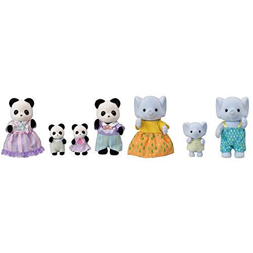 Sylvanian Families Doll Panda Family FS-39 & Sylvanian Families Doll  Elephant Family FS-38 [Buy Set]