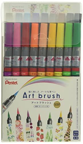 Pentel Color Brush Pen Art Brush 18 Colors Set Xgfl-18st