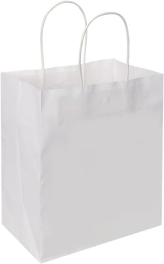 Square paper discount bags with handles