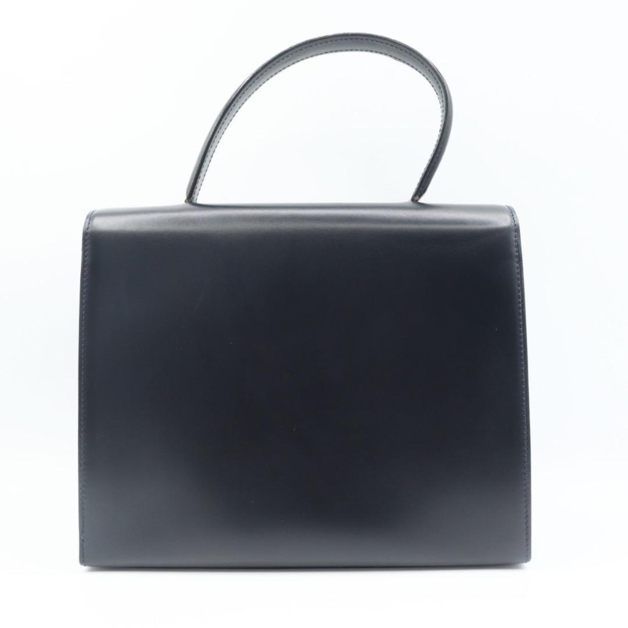 ★希少・美品★セリーヌ　クラッチバッグ　スターボールバックル　レザー　黒 美品 セリーヌ レザー スターボール ハンドバッグ ネイビー from Japan