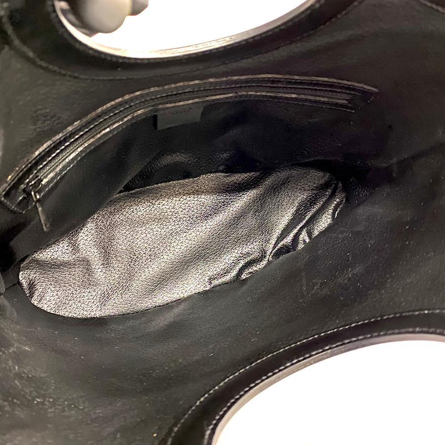 CELINE Macadam Pattern PVC Leather Black Satchel Bag