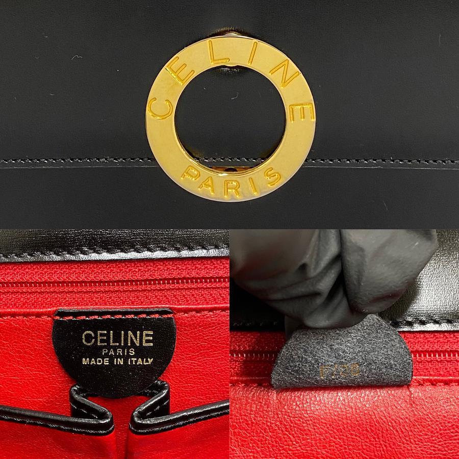 Buy Free Shipping CELINE Celine Circle Logo Metal Fittings Calf