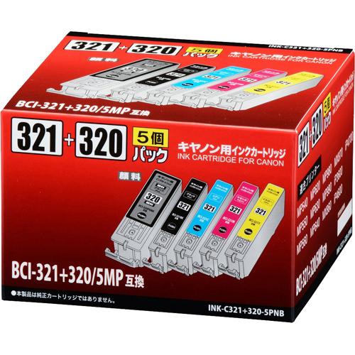 佳能墨盒BCI-321 + 320 / 5MP 兼容顏料黑+ 染料4 色裝INK-C321 + 320