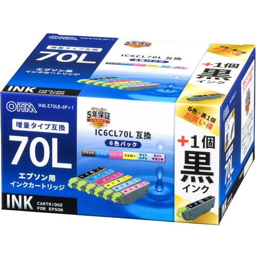 Ink cartridge for Epson IC6CL70L compatible Dye 6 color pack Increased type  compatible + 1 black INK-E70LB-6P + 1