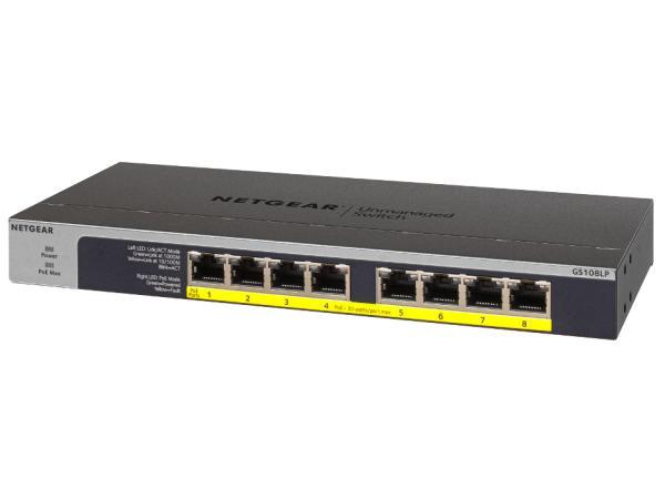 GS108LP Giga 8 port PoE + (60.5W) compatible unmanaged sw...