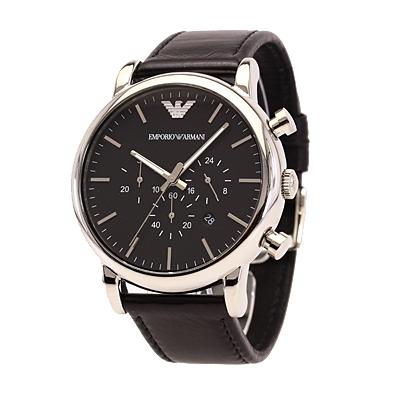 Buy EMPORIO ARMANI / AR1828 Chronograph Date Black Leather Wrist Watch For  Men from Japan - Buy authentic Plus exclusive items from Japan | ZenPlus