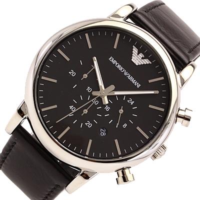 Buy EMPORIO Watch AR1828 Japan - authentic from Men items Leather ARMANI Buy Chronograph Black from Japan Plus ZenPlus Date / For Wrist | exclusive