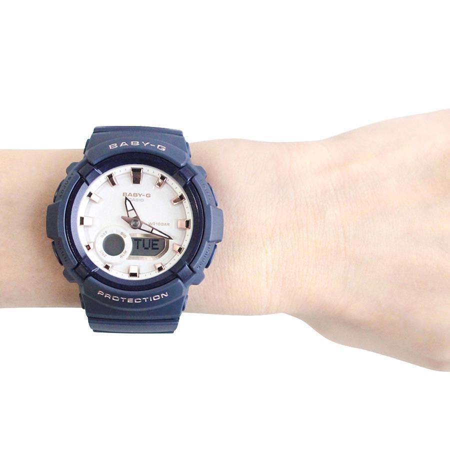 CASIO Baby-G BGA-280BA-2A BGA-280 SERIES Casual World time Calendar  Metallic White Navy Blue Wrist Watch For Woman