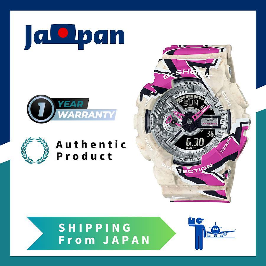 CASIO G-SHOCK GA-110SS-1A 110 SERIES Street Spirit Graffiti art World time  Calendar White Pink Wrist Watch For Men/ GA-110