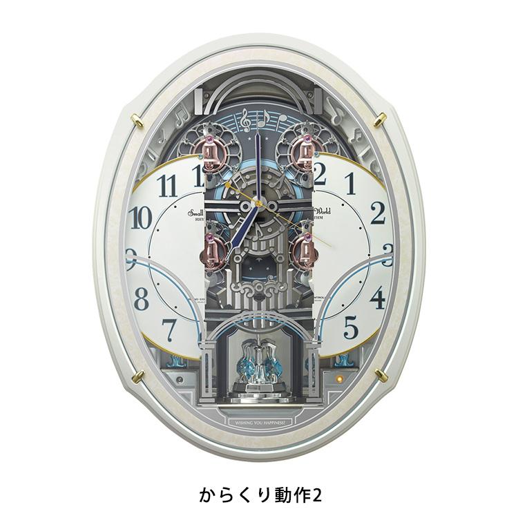 Karakuri 鐘錶 Rhythm 電波鐘錶 帶旋轉裝飾的鐘錶 掛鐘 Melody Small World Ardi N 4MN553RH03  Clock CLOCK 音樂器施華洛世奇二手 - 網購日本原版商品，點對點直送香港 | ZenPlus